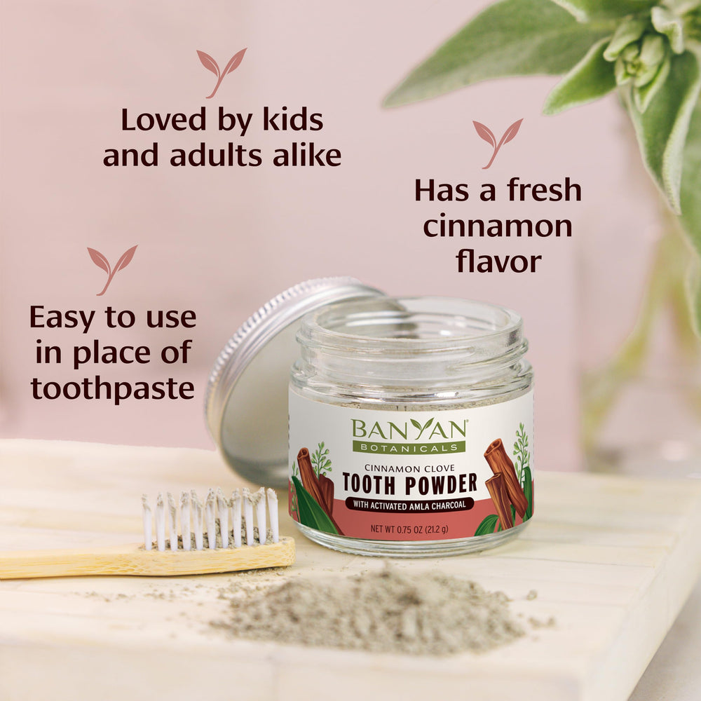 Close-up of Cinnamon Clove Tooth Powder