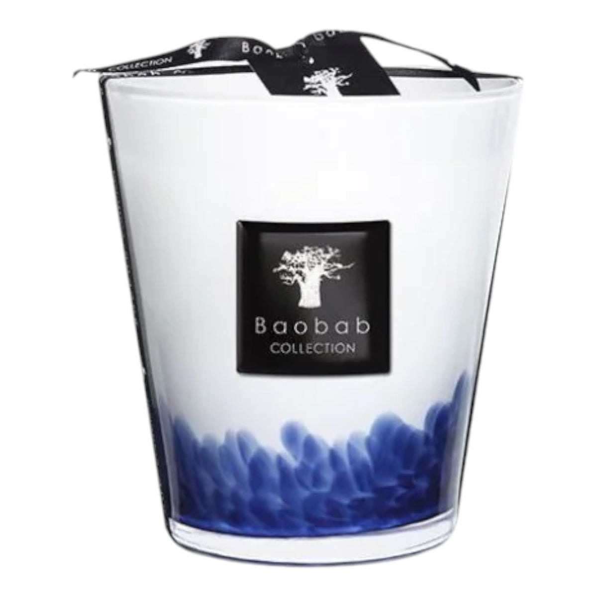 Baobab Collection Feathers Touareg candle featuring blue feathered glass for luxurious ambience.
