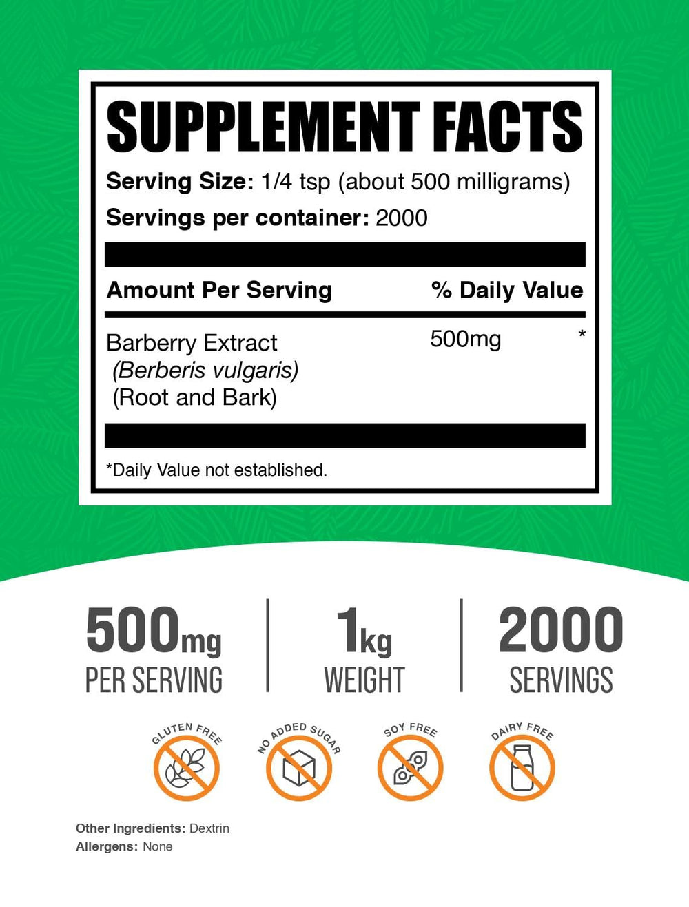Barberry extract powder sourced from barberry root and bark