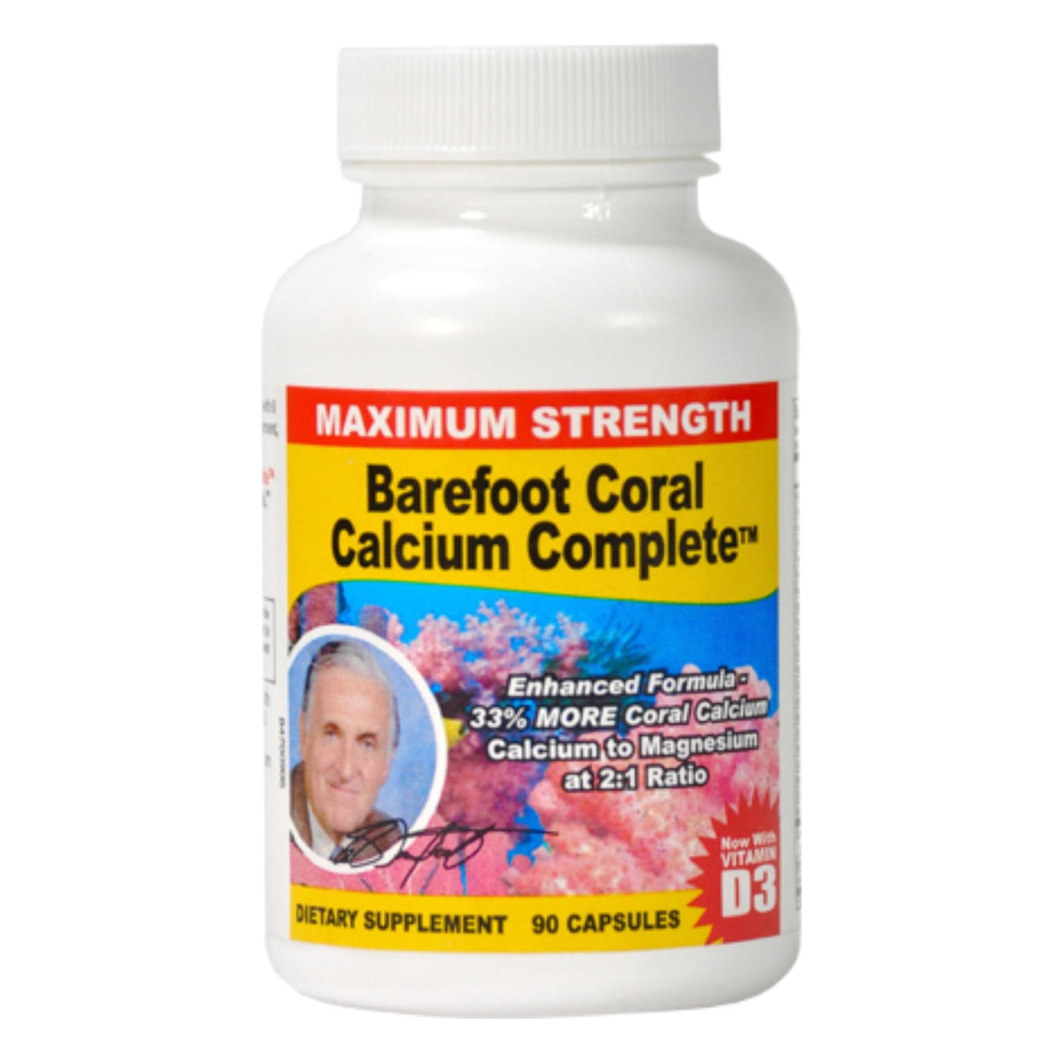 Bottle of Barefoot Coral Calcium Complete 1500mg with 90 capsules