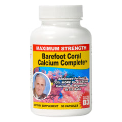 Bottle of Barefoot Coral Calcium Complete 1500mg with 90 capsules