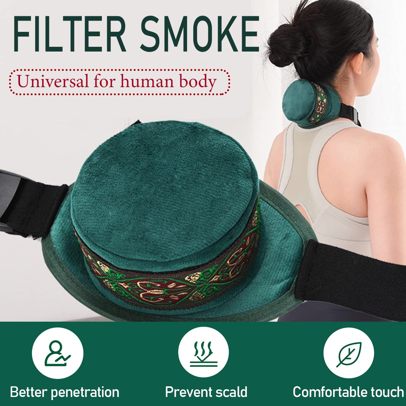 Copper moxa box with high quality breathable velvet smoke filter bag