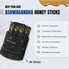 Single Bargad Ashwagandha honey stick showing 400mg blend