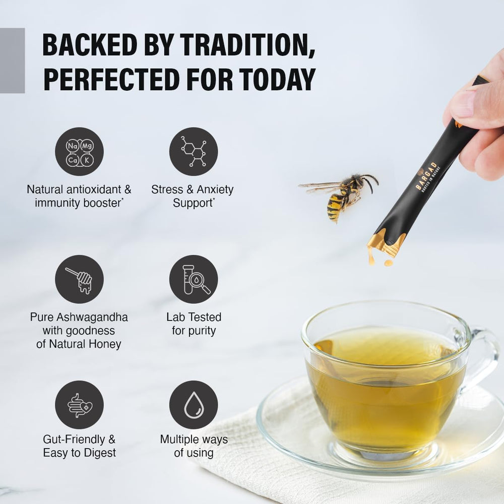 Organic honey with KSM-66 Ashwagandha label