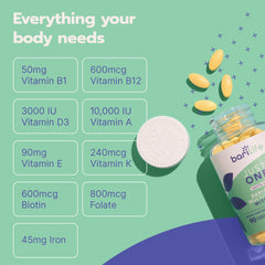 Just One daily dose tablet in hands illustrates single-dose convenience for busy days.