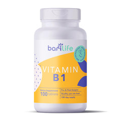 Bottle of Bari Life Vitamin B1 100mg tablets (Thiamin)