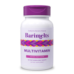 Front view of BariMelts Multivitamin 60-tablet bottle