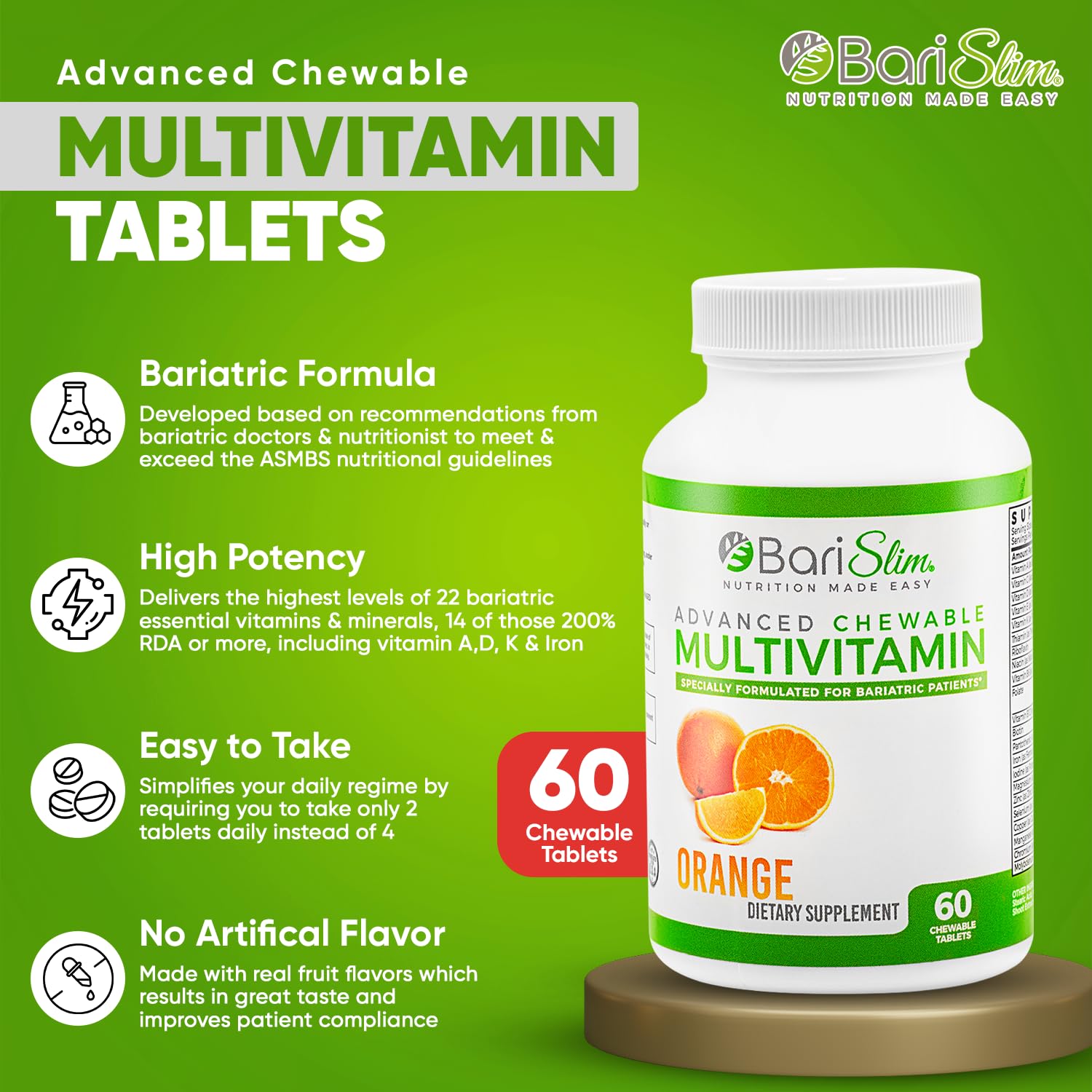 Two chewable tablets serving size for daily nutrition