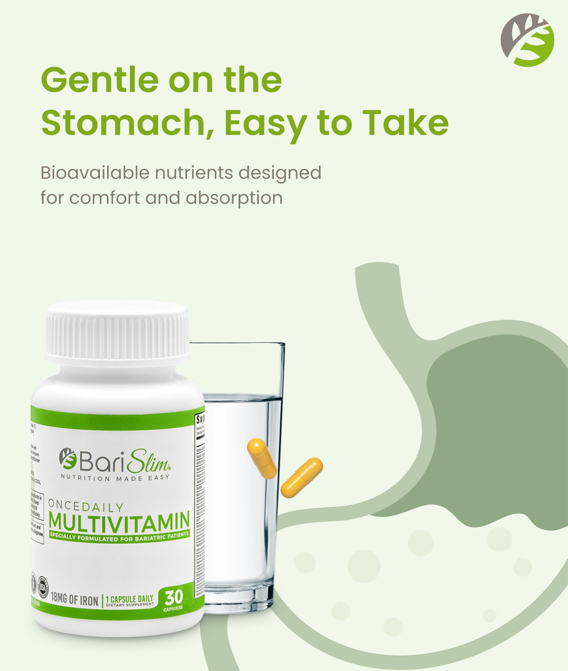 Back panel of BariSlim bottle with supplement facts
