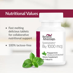 90-count bottle of Bariatric Advantage B-12 Speedy Melts