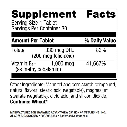 Vitamin B12 Speedy Melts dissolving in mouth