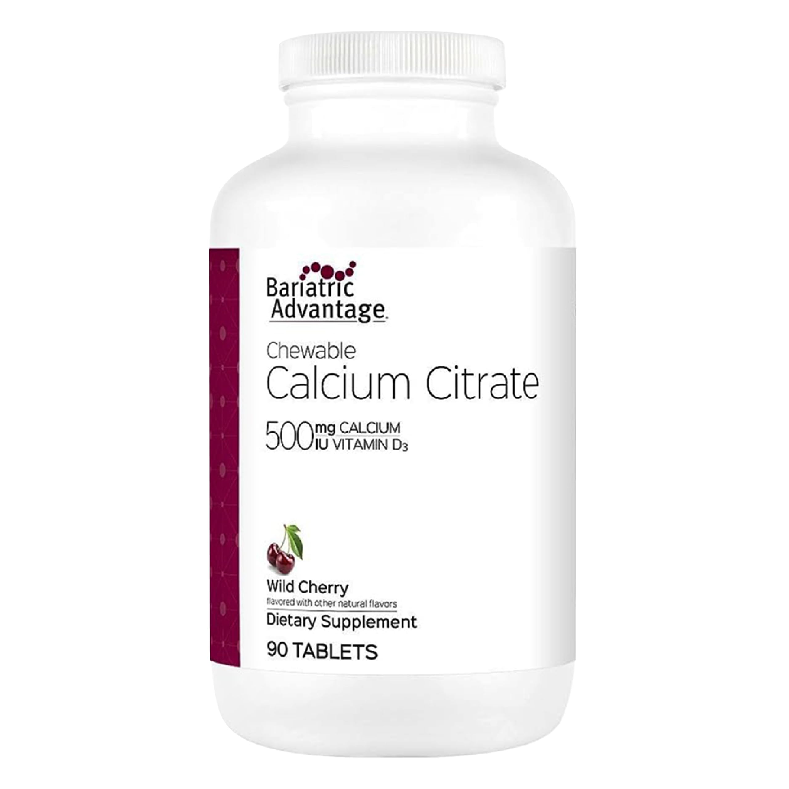 Product image: Bariatric Advantage Calcium Citrate Chewable 500 mg in Wild Cherry flavor