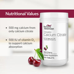 Label showing vitamin K and magnesium glycinate as added nutrients