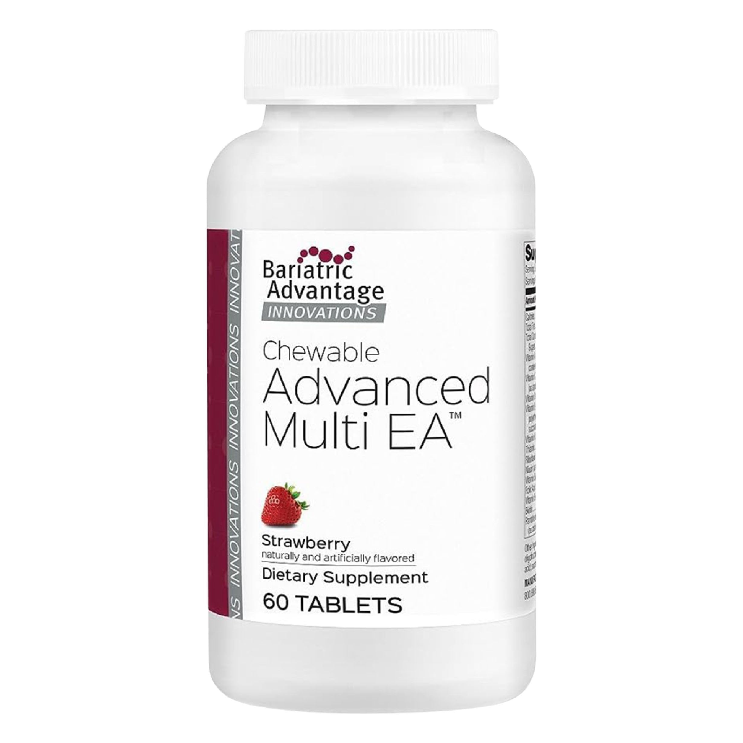 Bariatric Advantage Chewable Advanced Multi EA strawberry bottle highlighting convenient daily support.