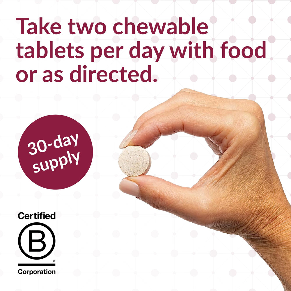 Label highlighting ingredients and features of Bariatric Advantage Chewable Advanced Multi EA Without Iron