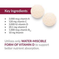 Close-up of Orange flavor chewable tablets