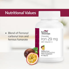 No iron taste chewable iron supplement in Passion Fruit flavor