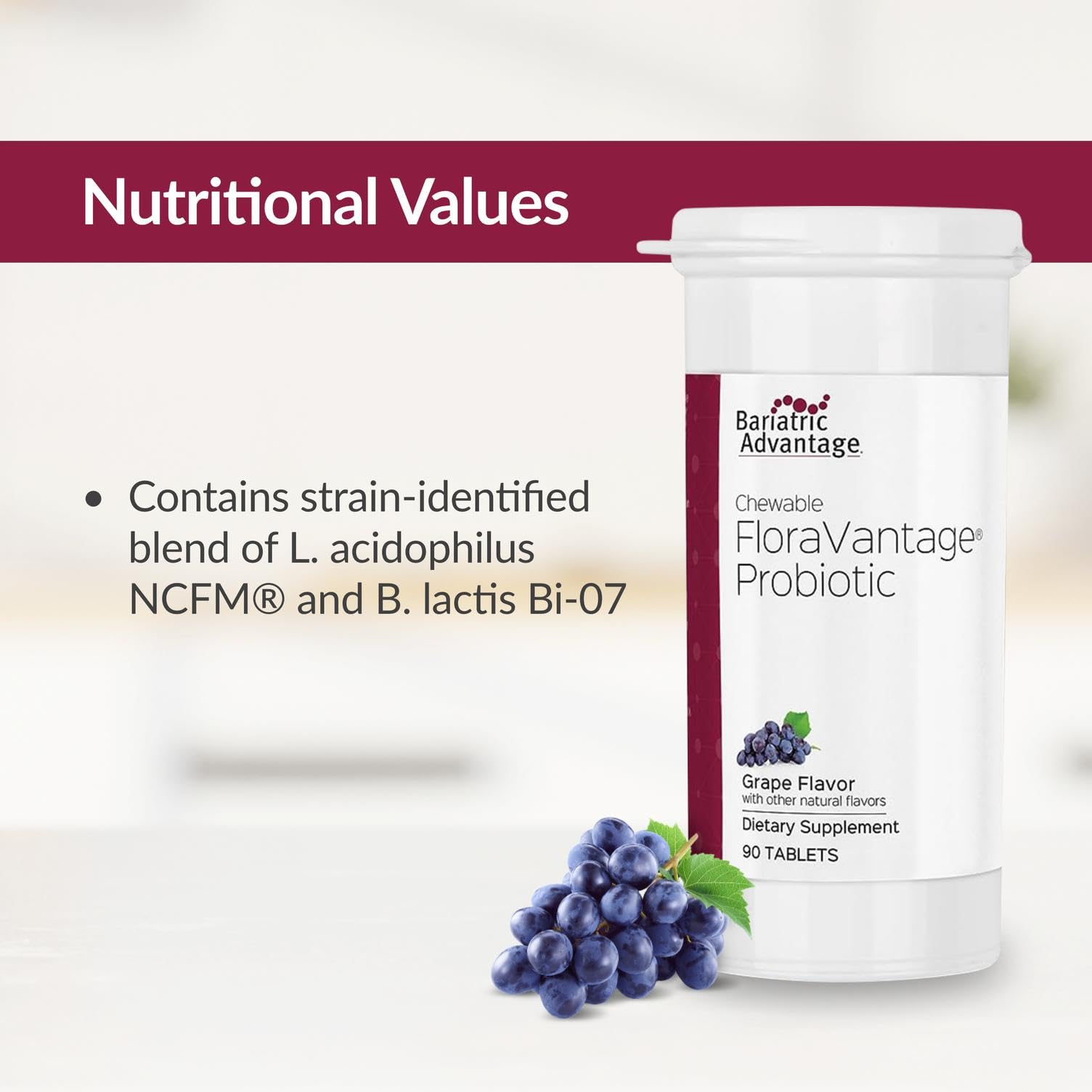 Bariatric Advantage FloraVantage branding on jar