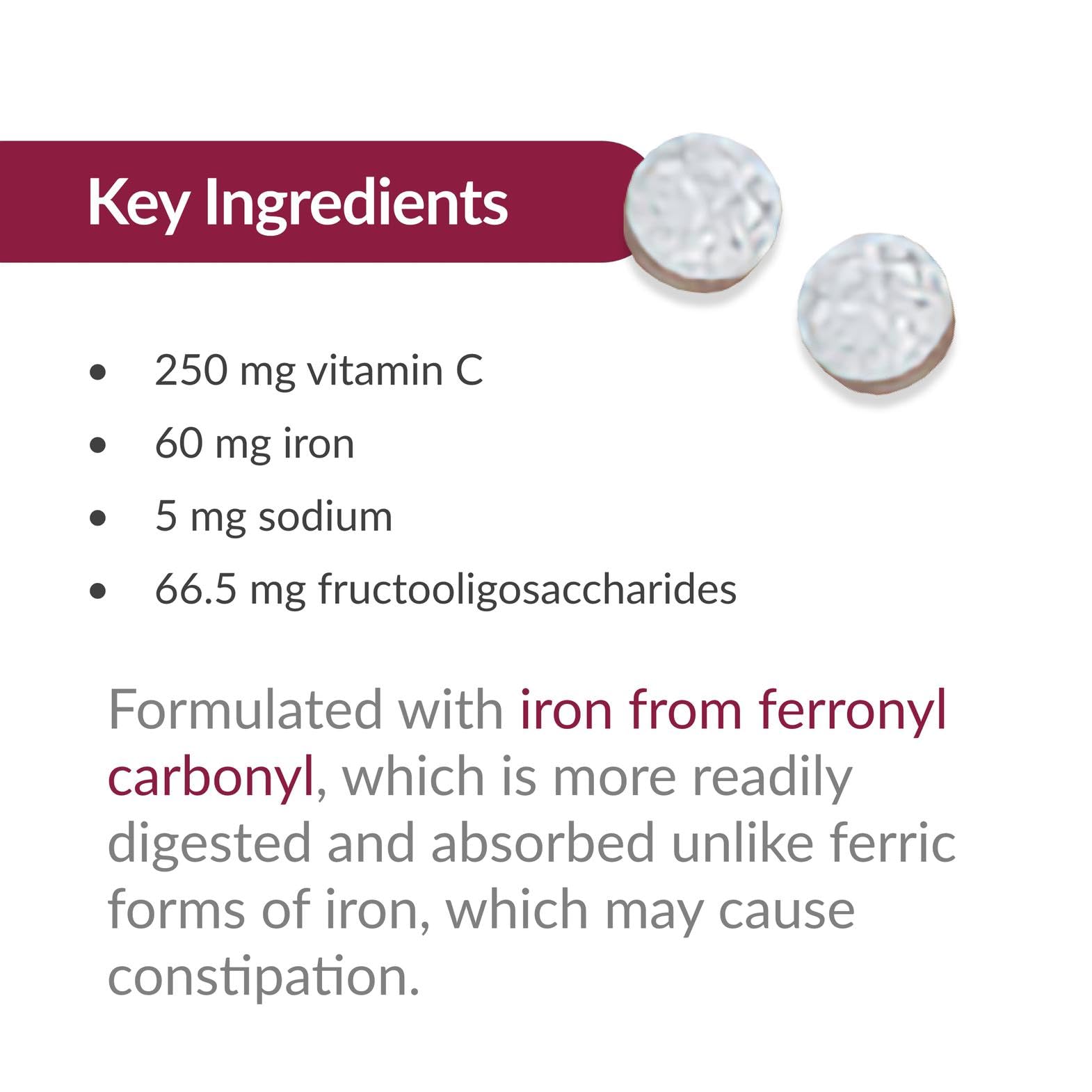 Ingredient list for Bariatric Advantage iron chewable