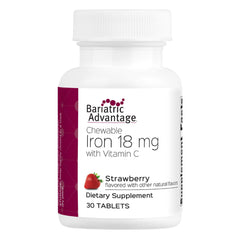 Bariatric Advantage Iron 18 mg with Vitamin C Chewable Strawberry bottle label