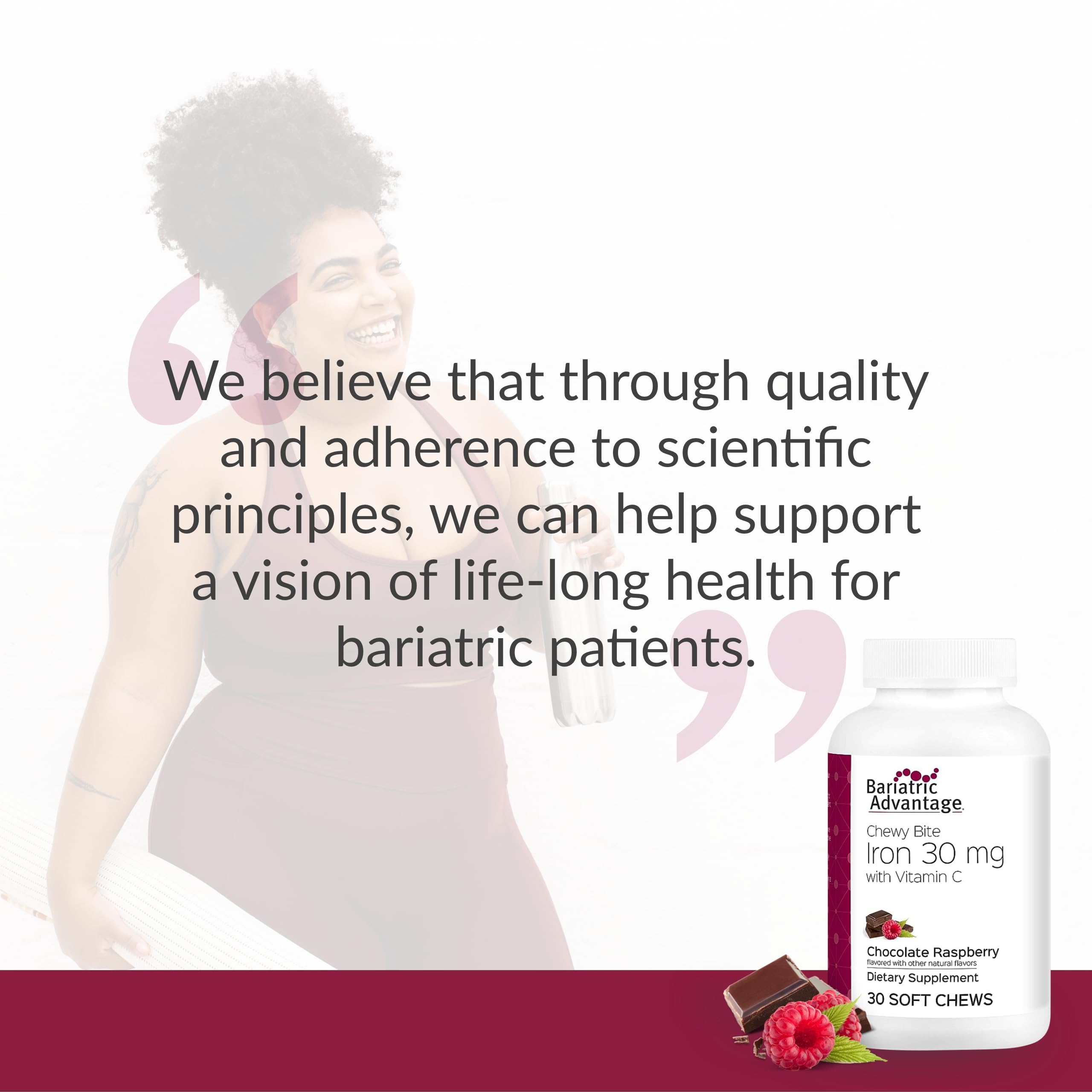 Sugar-free bariatric iron chewable claim - Chocolate Raspberry Truffle