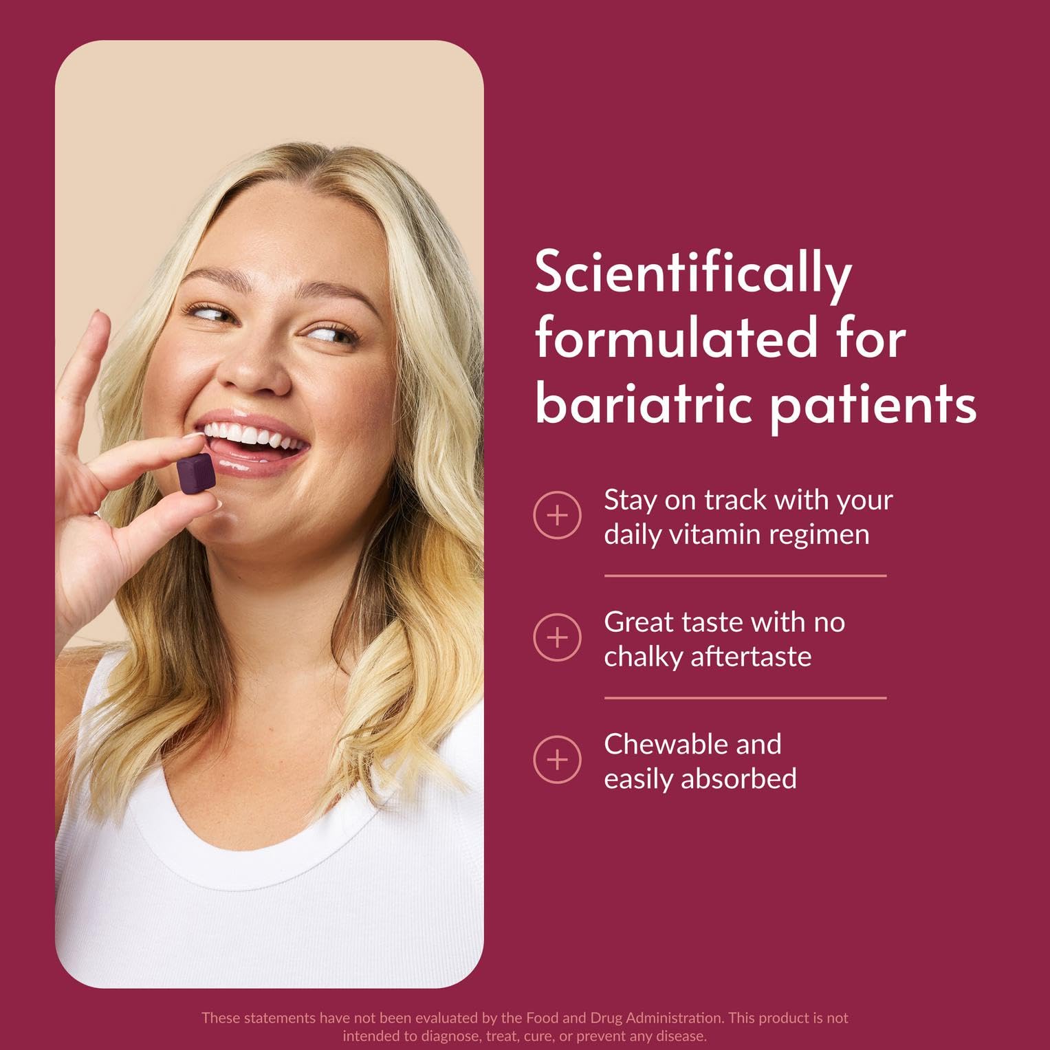 Bariatric Advantage Multi Chewy Bite soft chew texture for easy daily use.