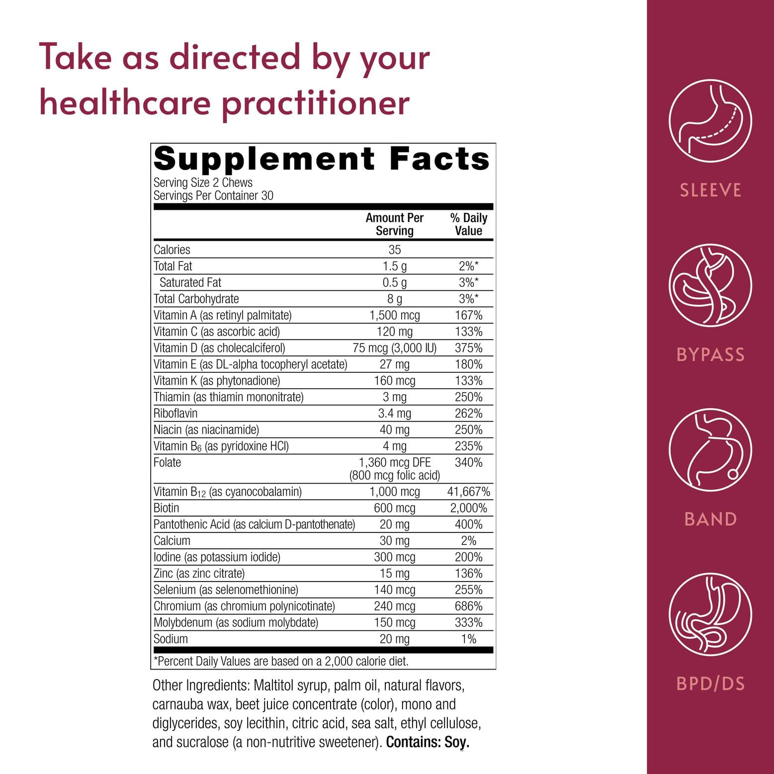 Bariatric Advantage chewable multivitamin in daily routine context.