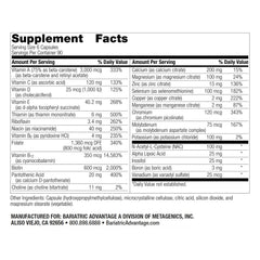 High-potency bariatric multivitamin 22 essential nutrients