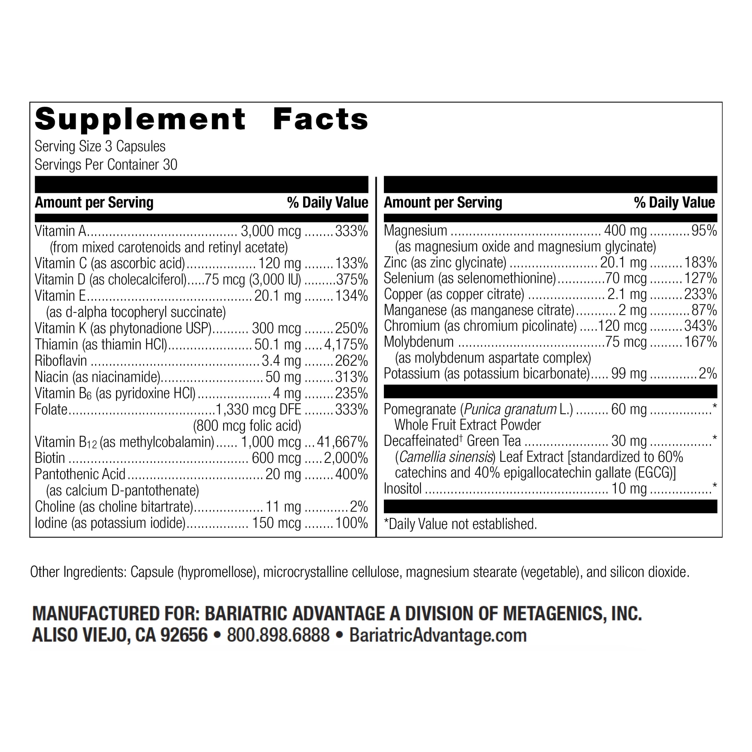 Bottle of Bariatric Advantage Ultra Multi Without Iron