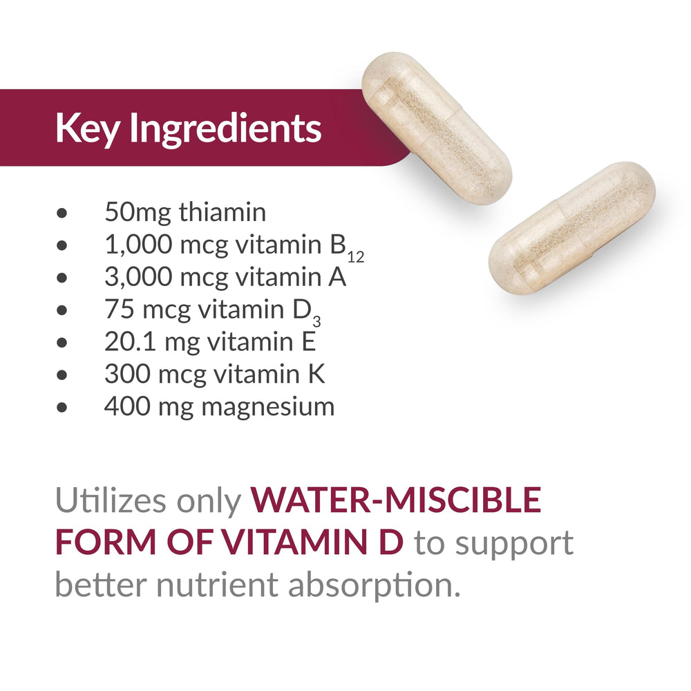 Supplement ingredients label for Bariatric Advantage Ultra Multi Without Iron