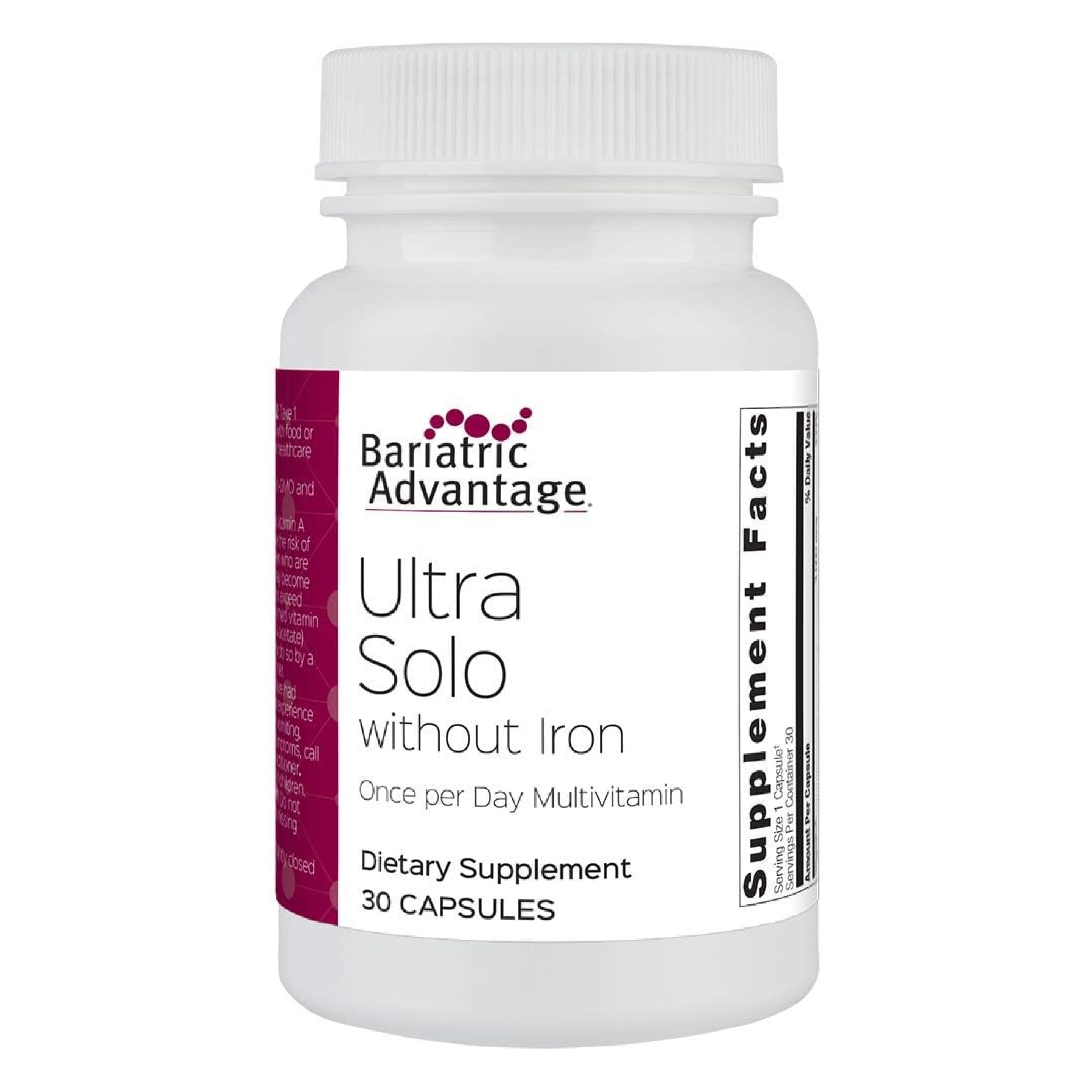 Front view of Bariatric Advantage Ultra Solo Without Iron 30 count bottle