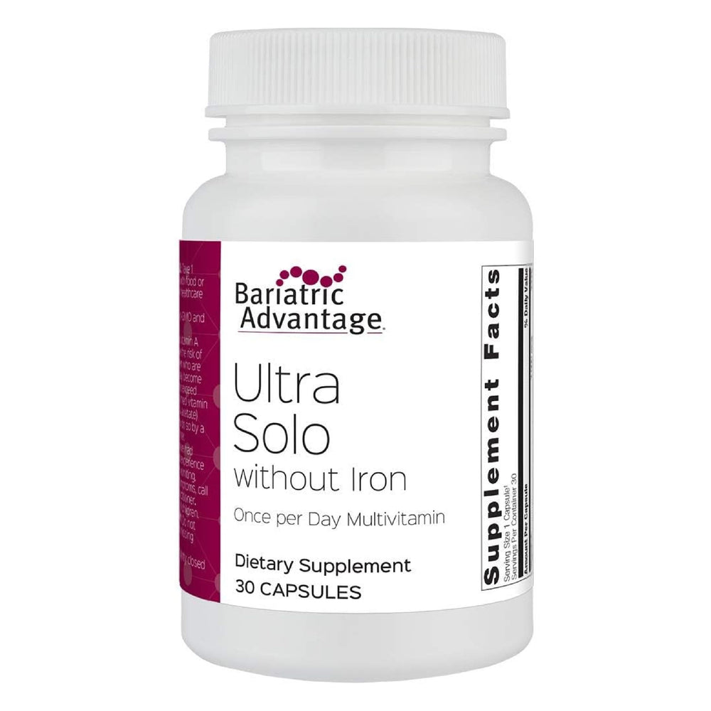 Front view of Bariatric Advantage Ultra Solo Without Iron 30 count bottle