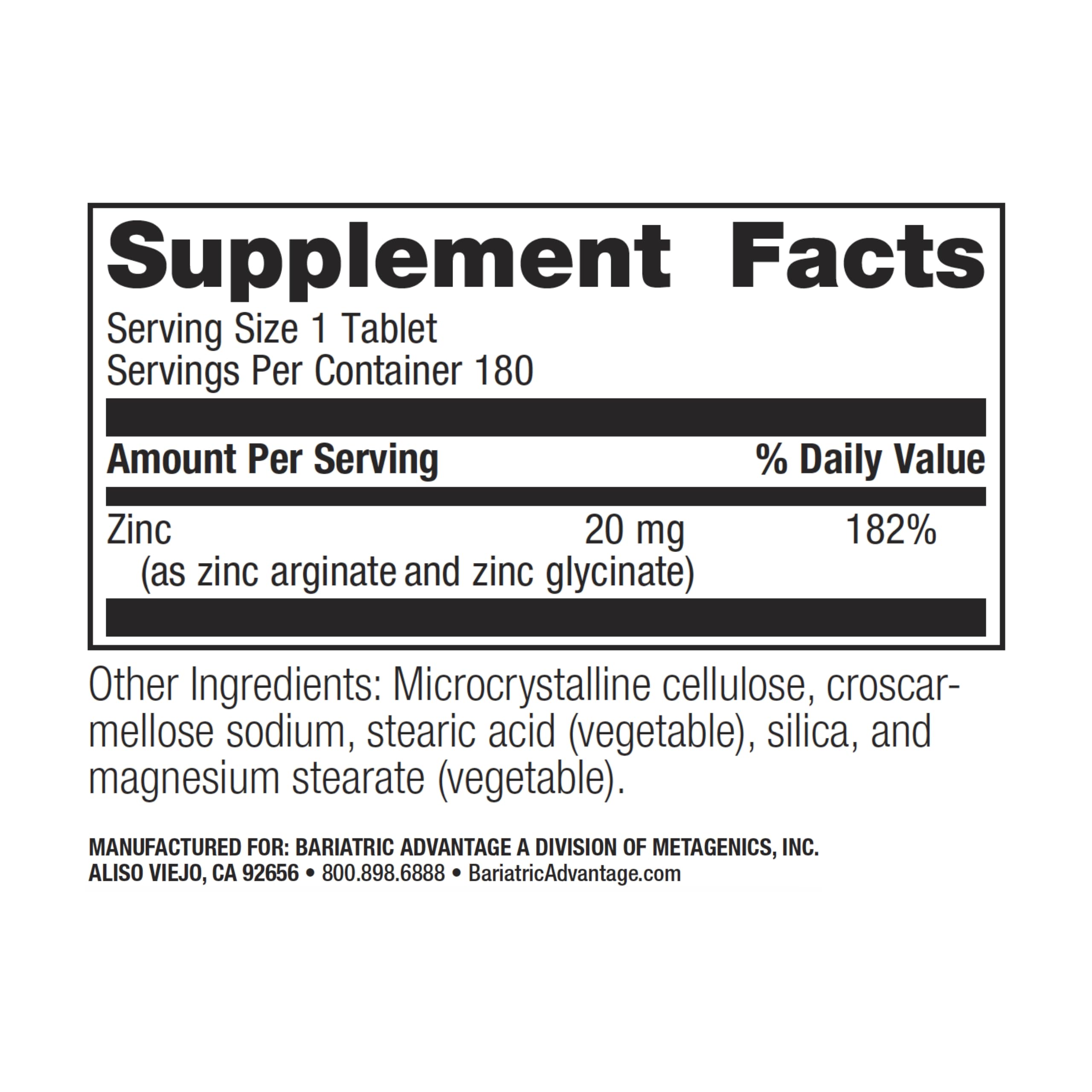 Close-up of zinc chelate tablets