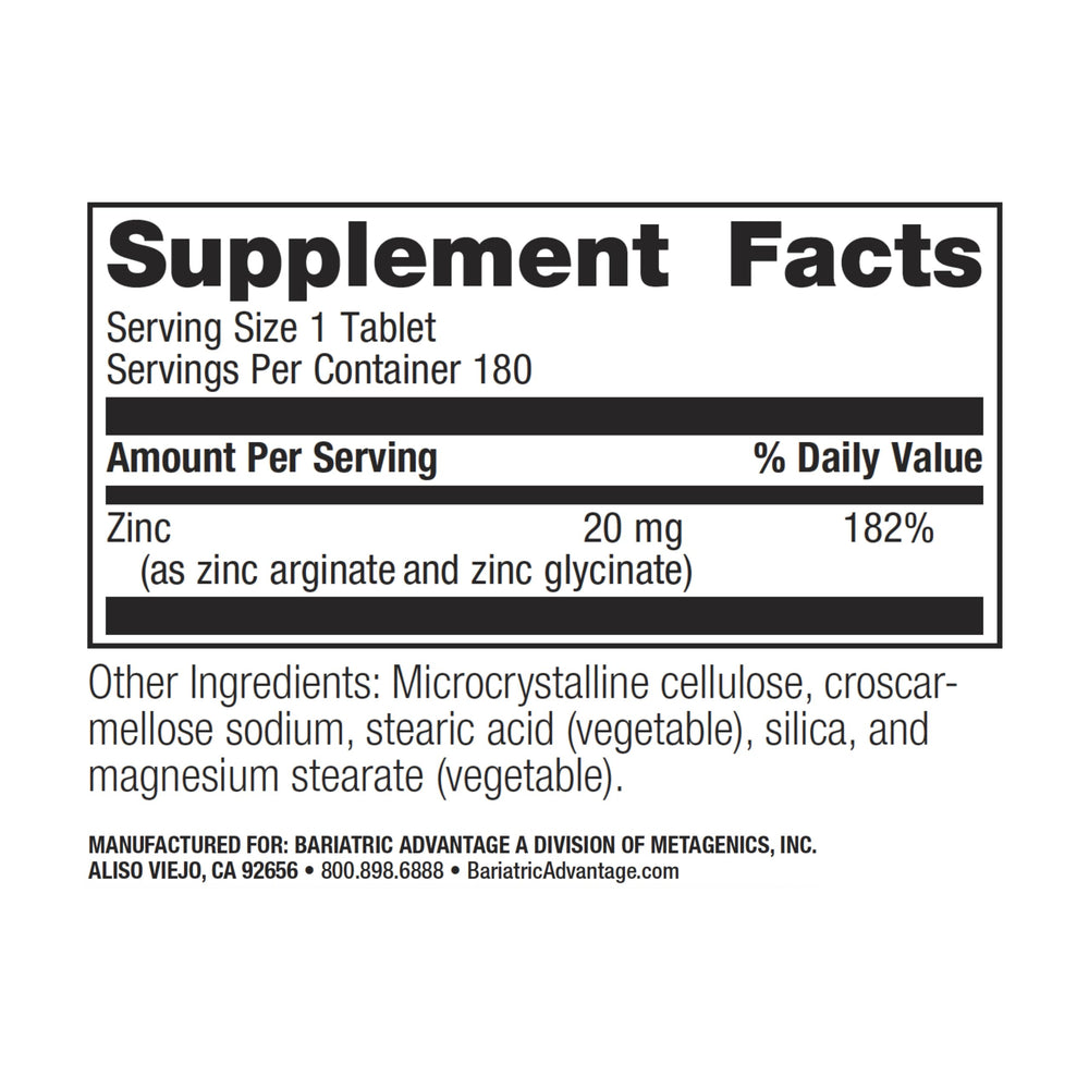 Close-up of zinc chelate tablets
