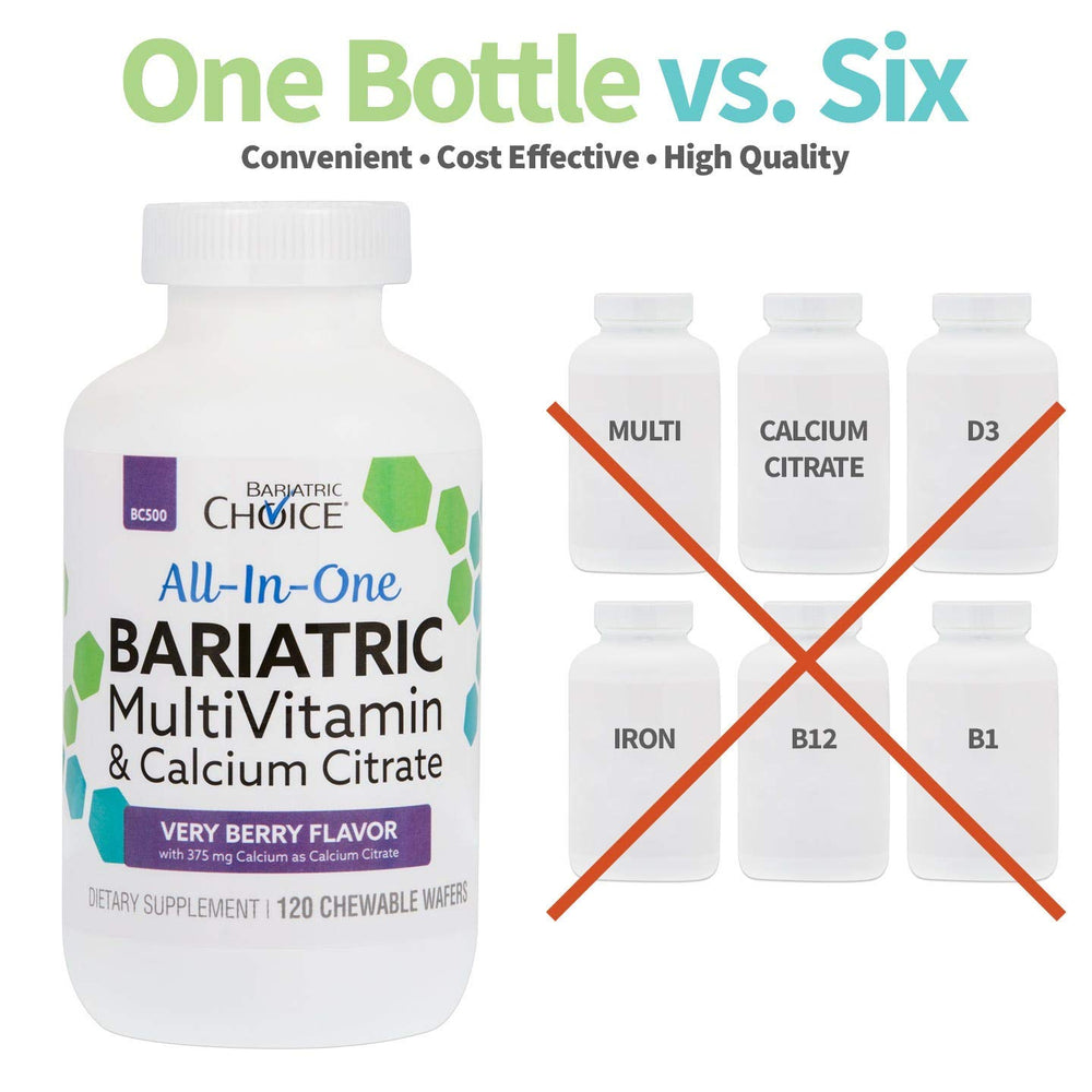 Label highlights iron, calcium citrate, D3, B12 and B1