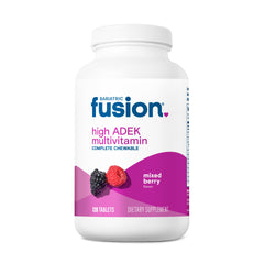 Bariatric Fusion chewable multivitamin mixed berry tablet with high ADEK for daily support.