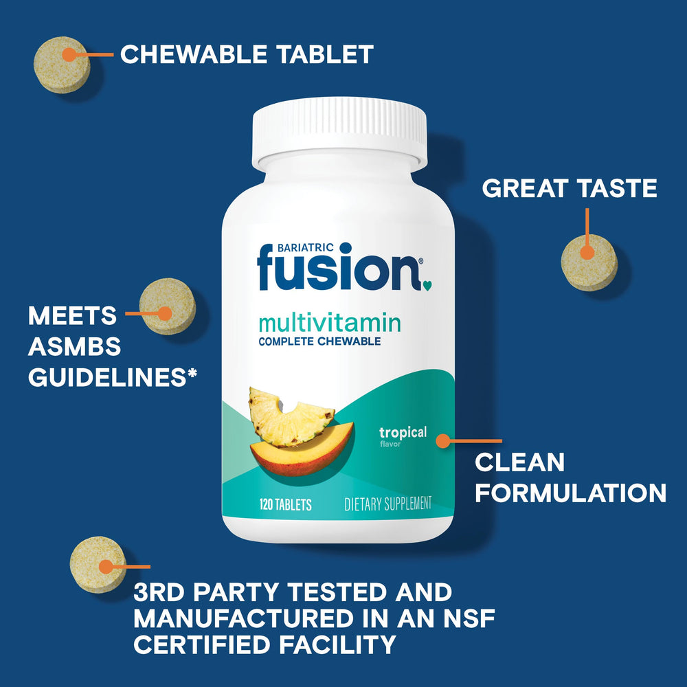 Close-up of tropical flavor chewable multivitamin tablets