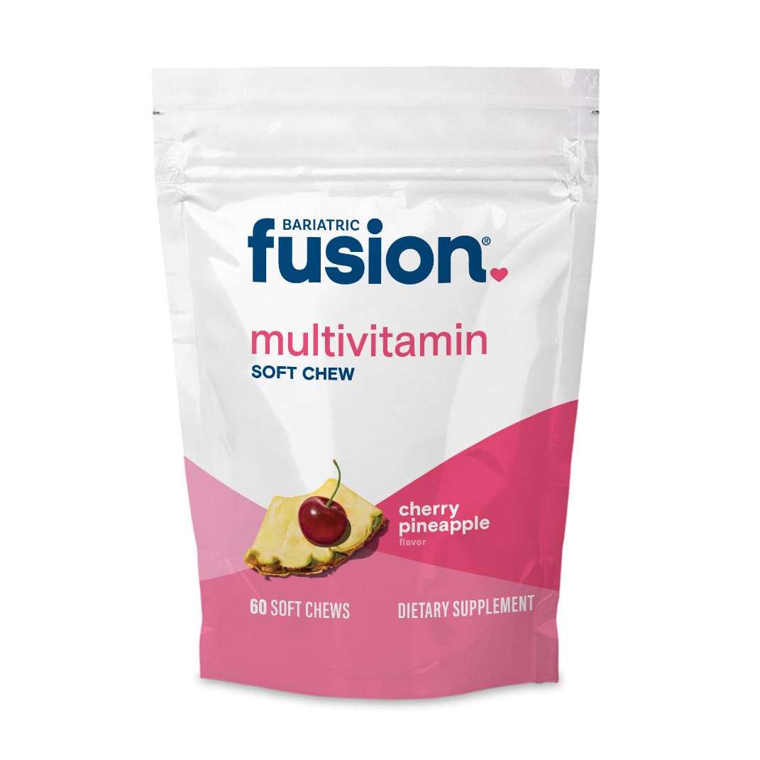 Bariatric Fusion Soft Chew Multivitamin bottle front with Cherry Pineapple flavor