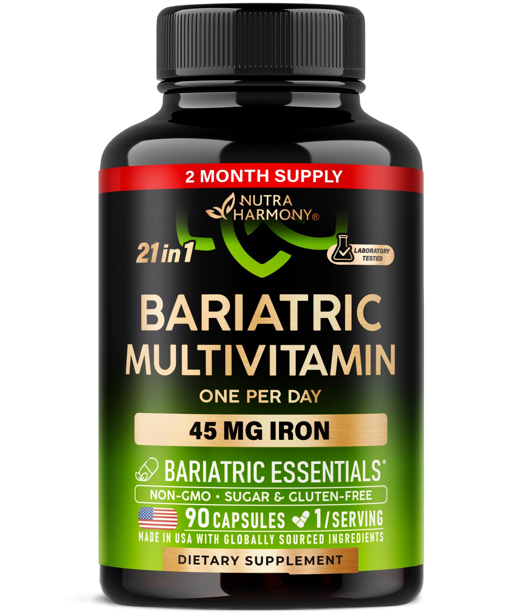 Bariatric multivitamin bottle with 90 capsules