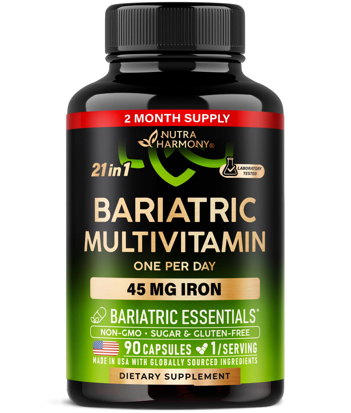 Bariatric multivitamin bottle with 90 capsules