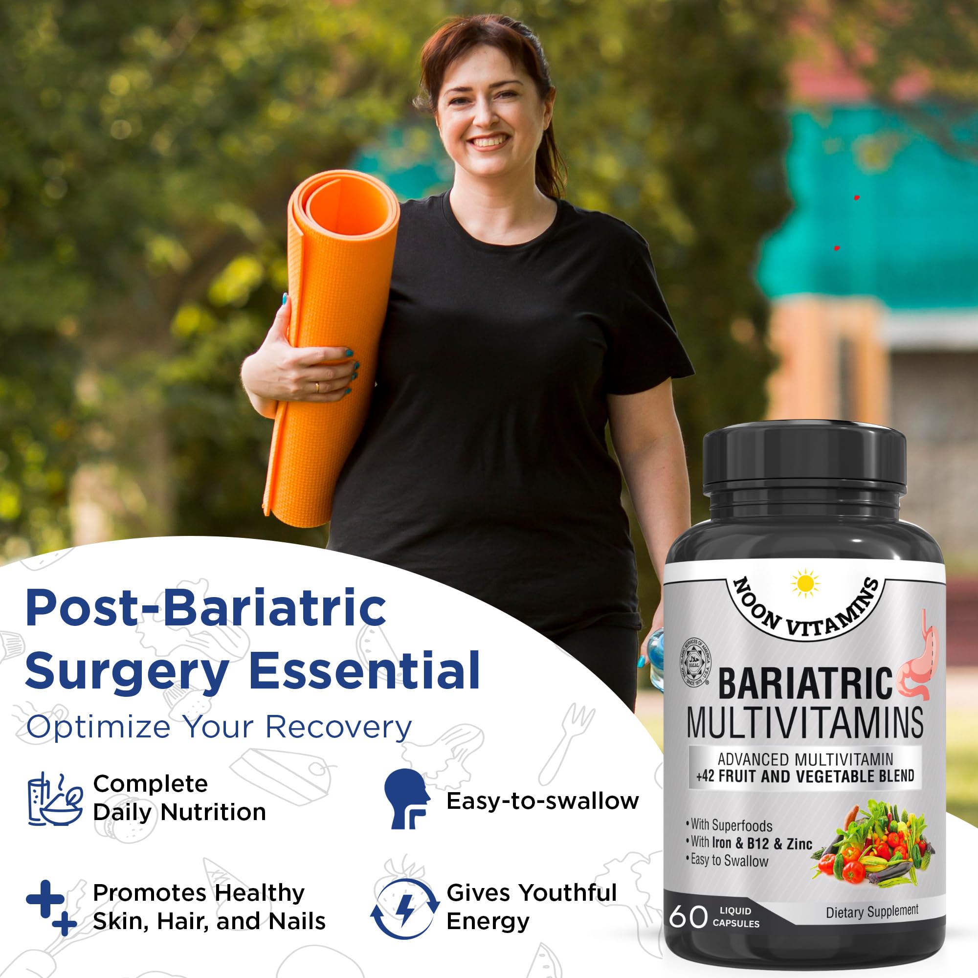 Energetic and immune health support imagery with bottles