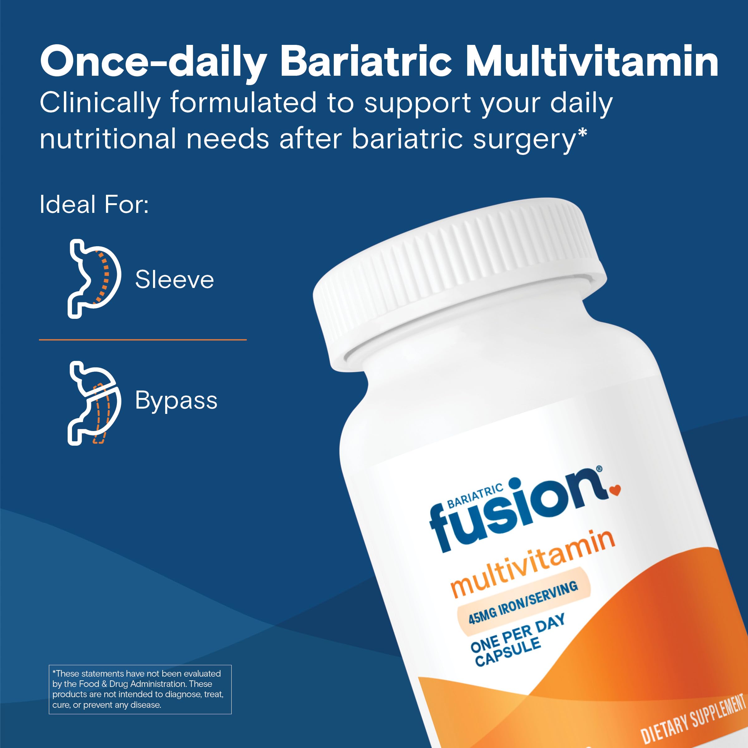 Premium bariatric multivitamin with iron for men and women