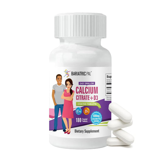 BariatricPal Easy Swallow Calcium Citrate 600mg + D3 bottle – 180 tablets