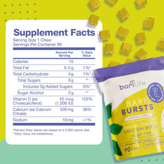 Lemon lime BariBurst sugar-free bites scattered on surface