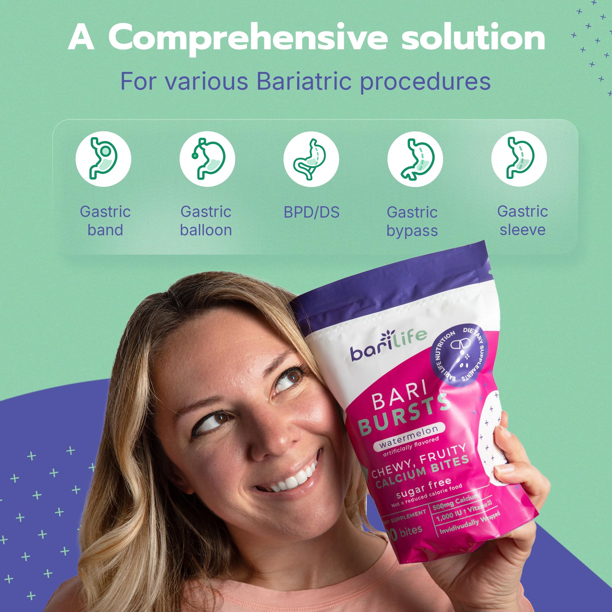Box of 90 BariBurst bites individually wrapped for bariatric patients