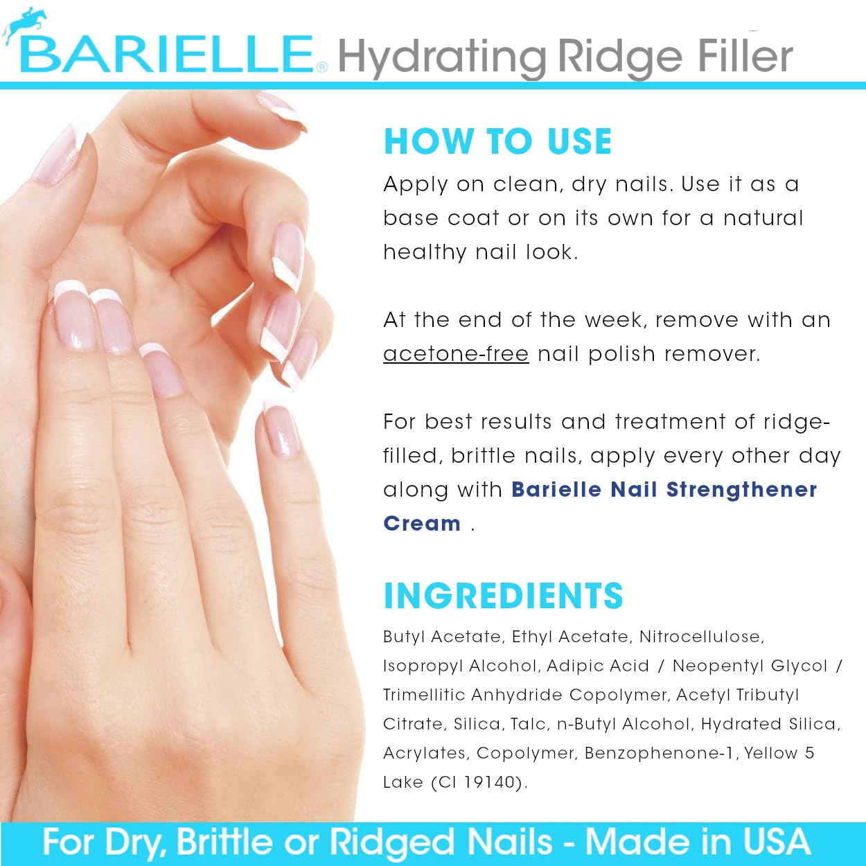 Barielle Hydrating Ridge Filler applying on nails for even base