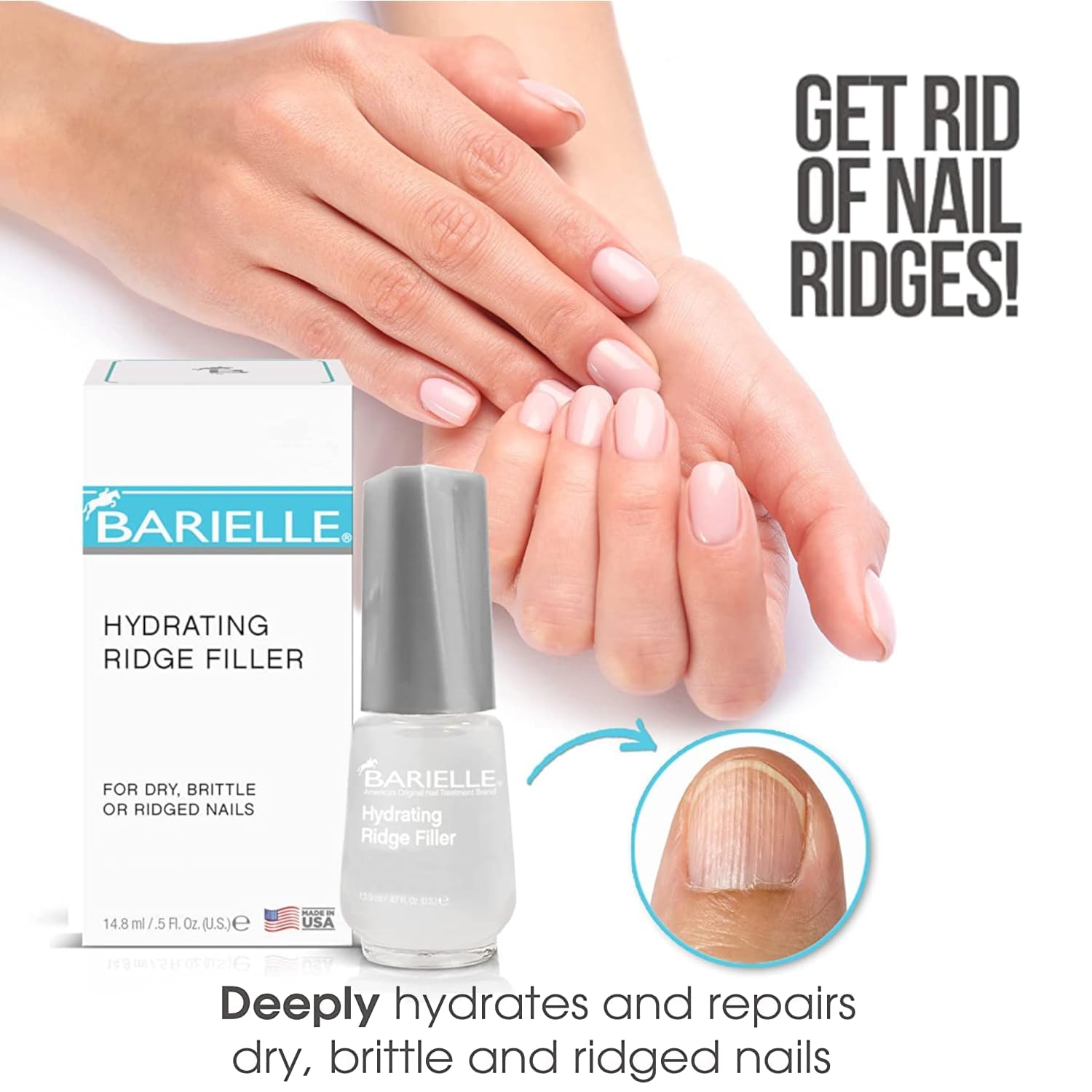 Barielle Hydrating Ridge Filler smooths ridges and nourishes nails