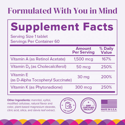 Back label of Barimelts ADEK 60 fast-dissolving tablets