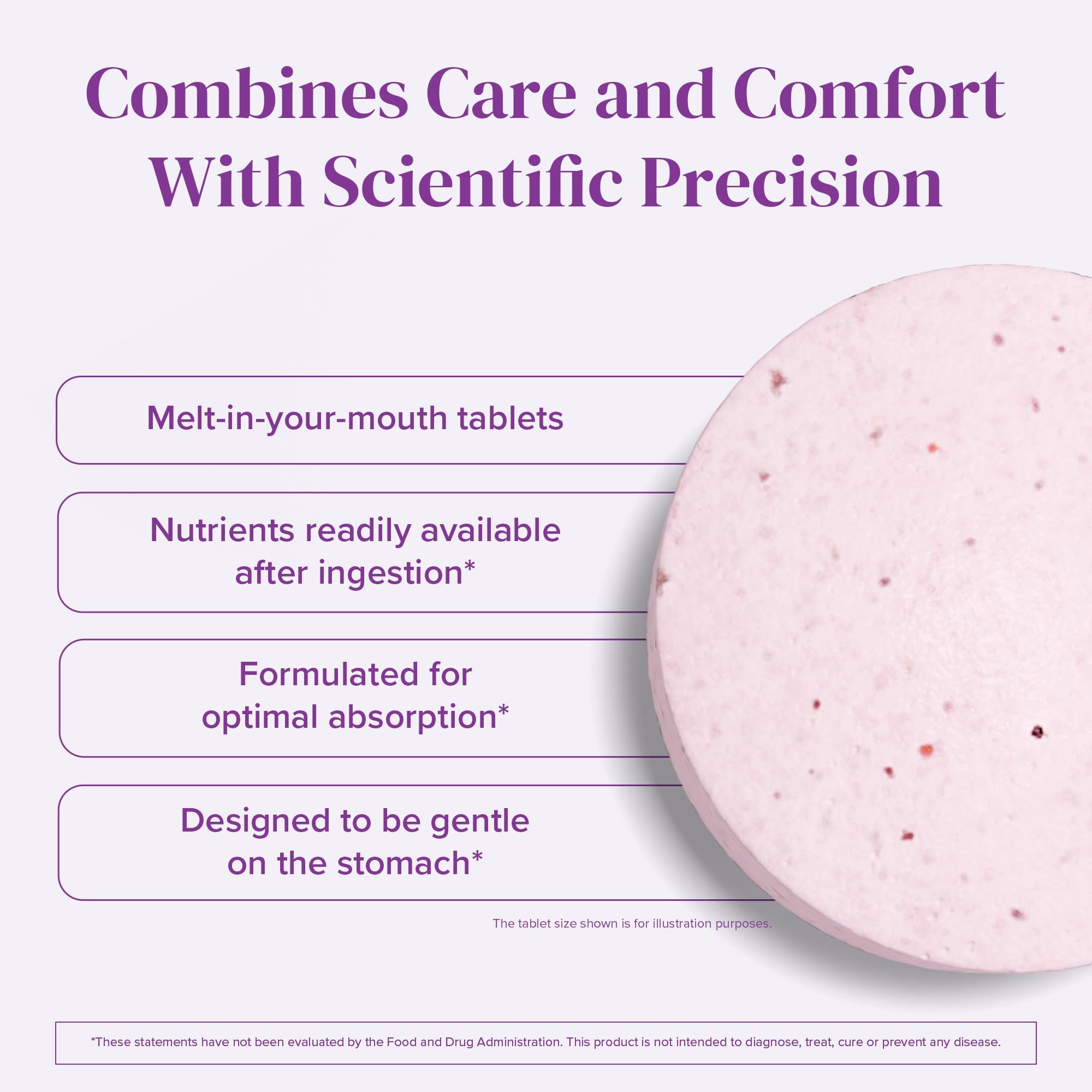 Illustration of fast-dissolving tablet for post-bariatric use