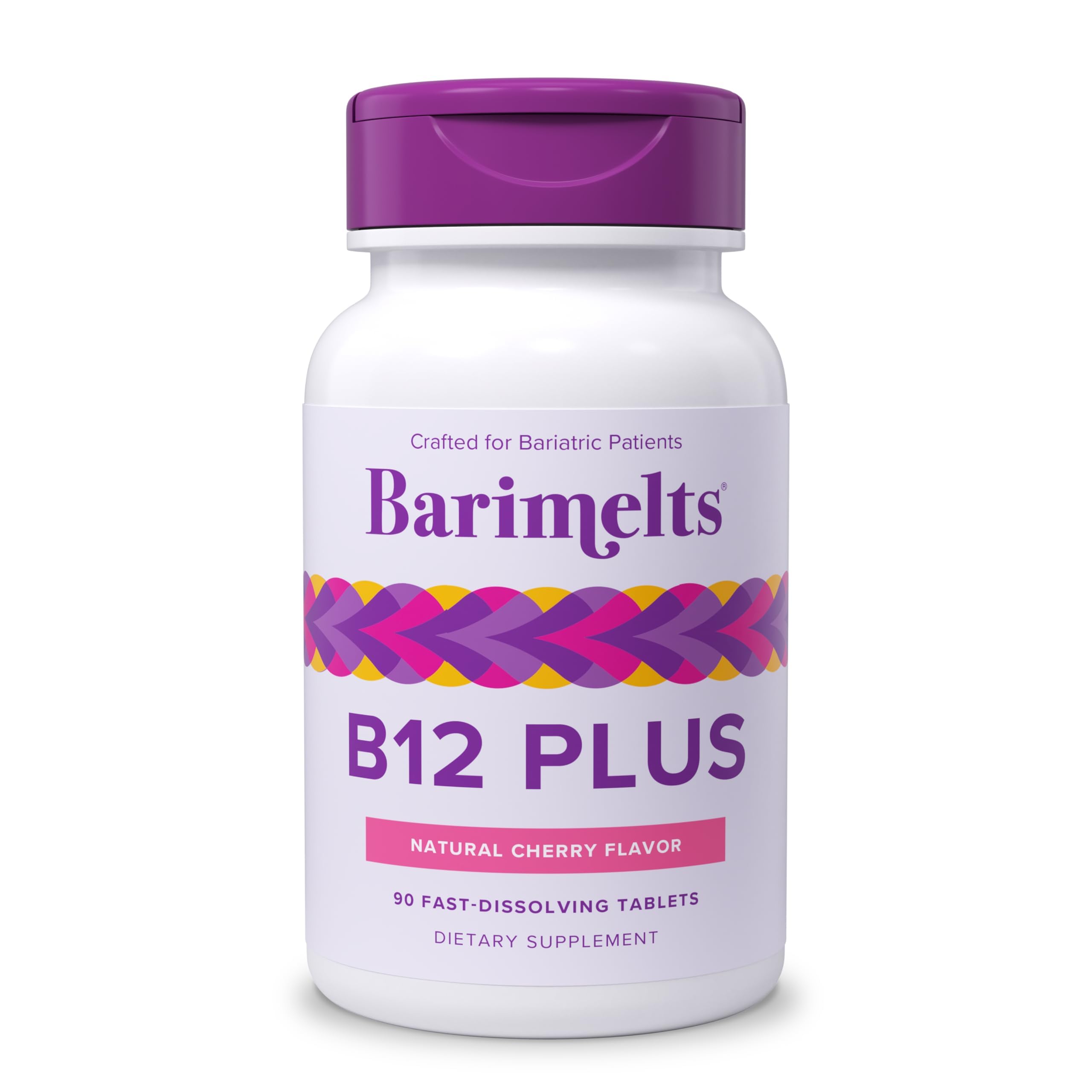 BariMelts Vitamin B12 Plus 90 fast-dissolving tablets in natural cherry flavor